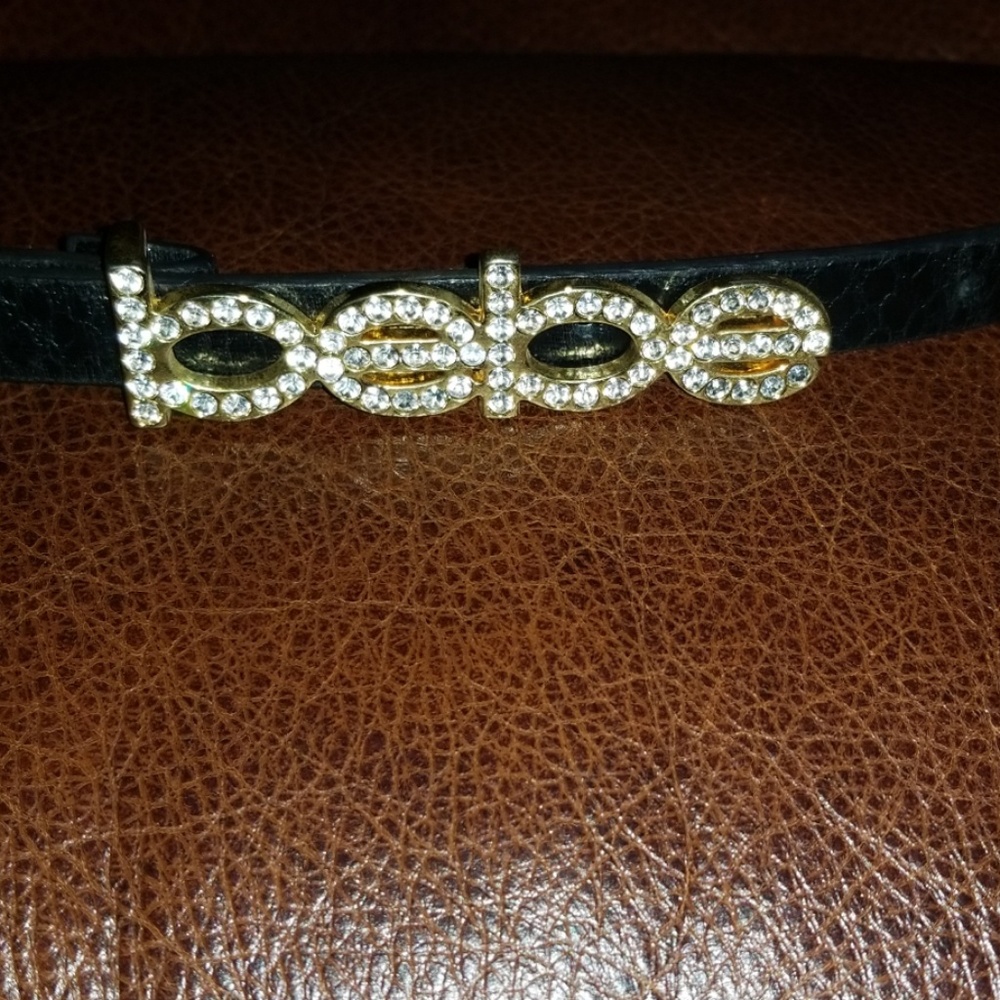 Bebe rhinestone black belt